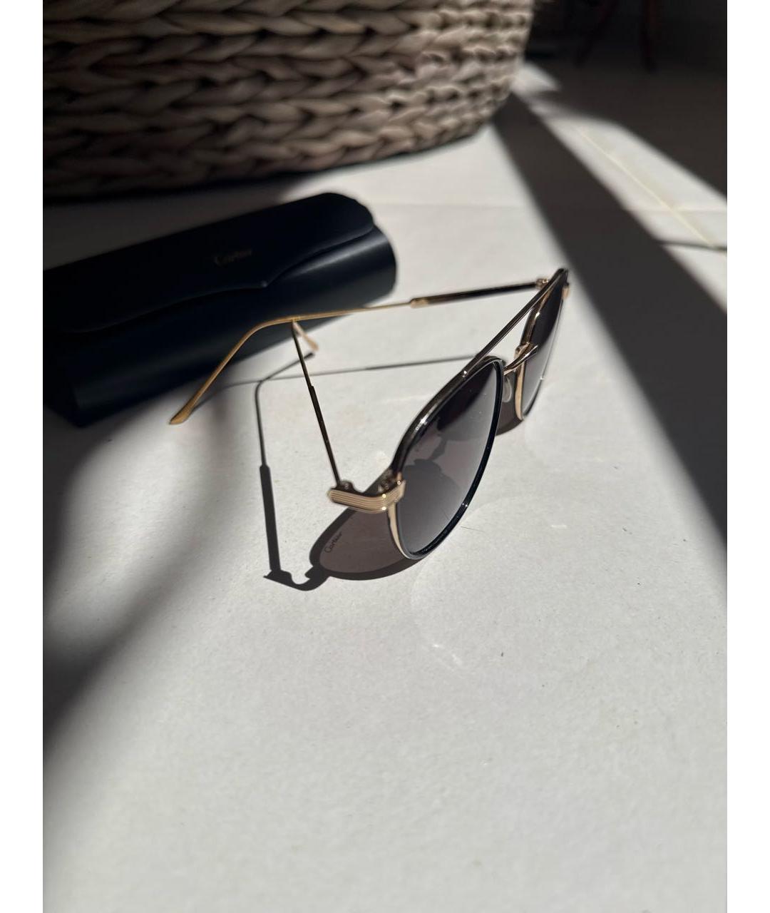 CARTIER Золотые металлические солнцезащитные очки, фото 2