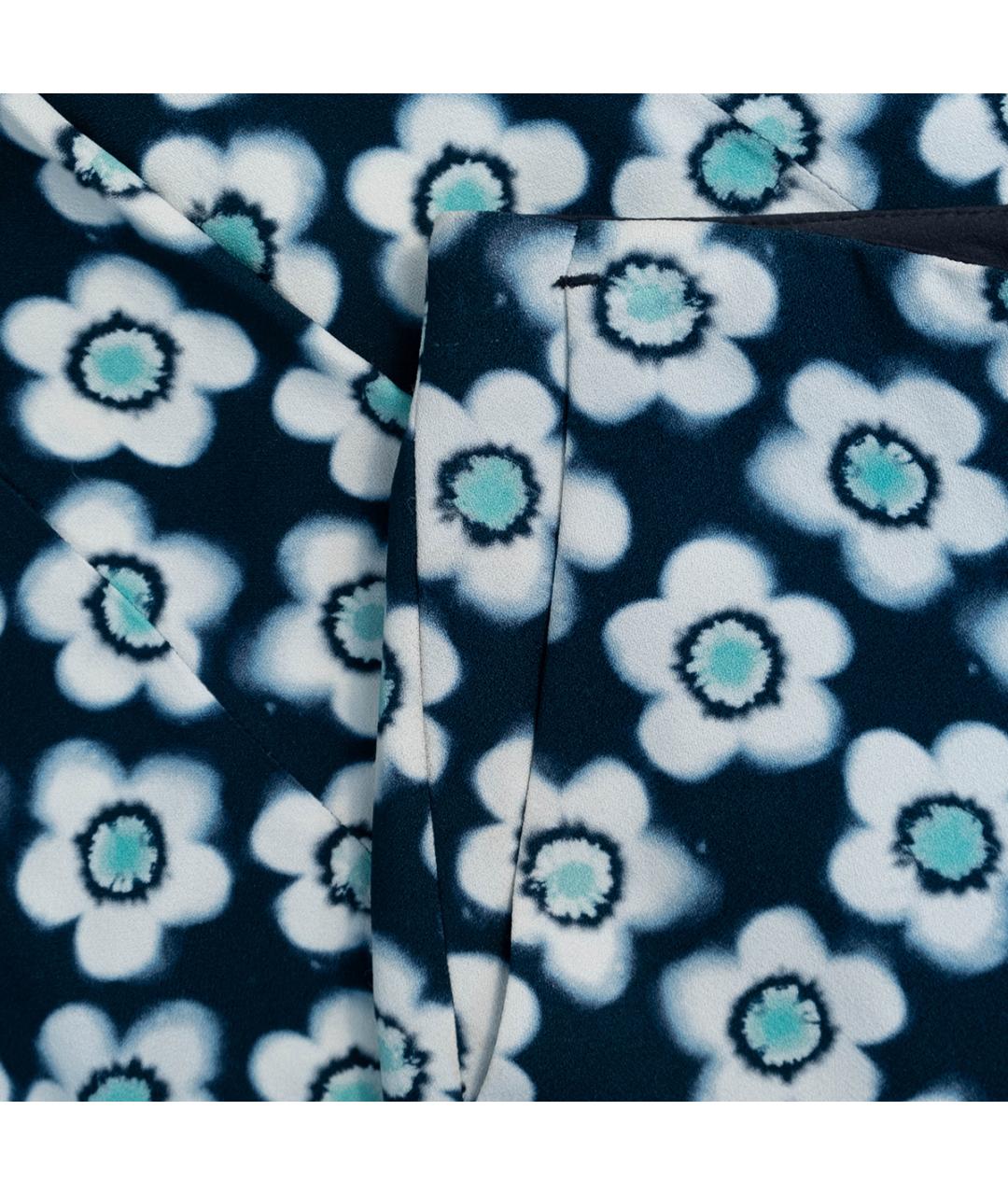 MIU MIU Синие вискозные брюки узкие, фото 4