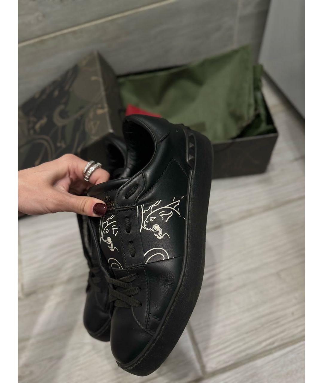 VALENTINO Черные кожаные кеды, фото 5
