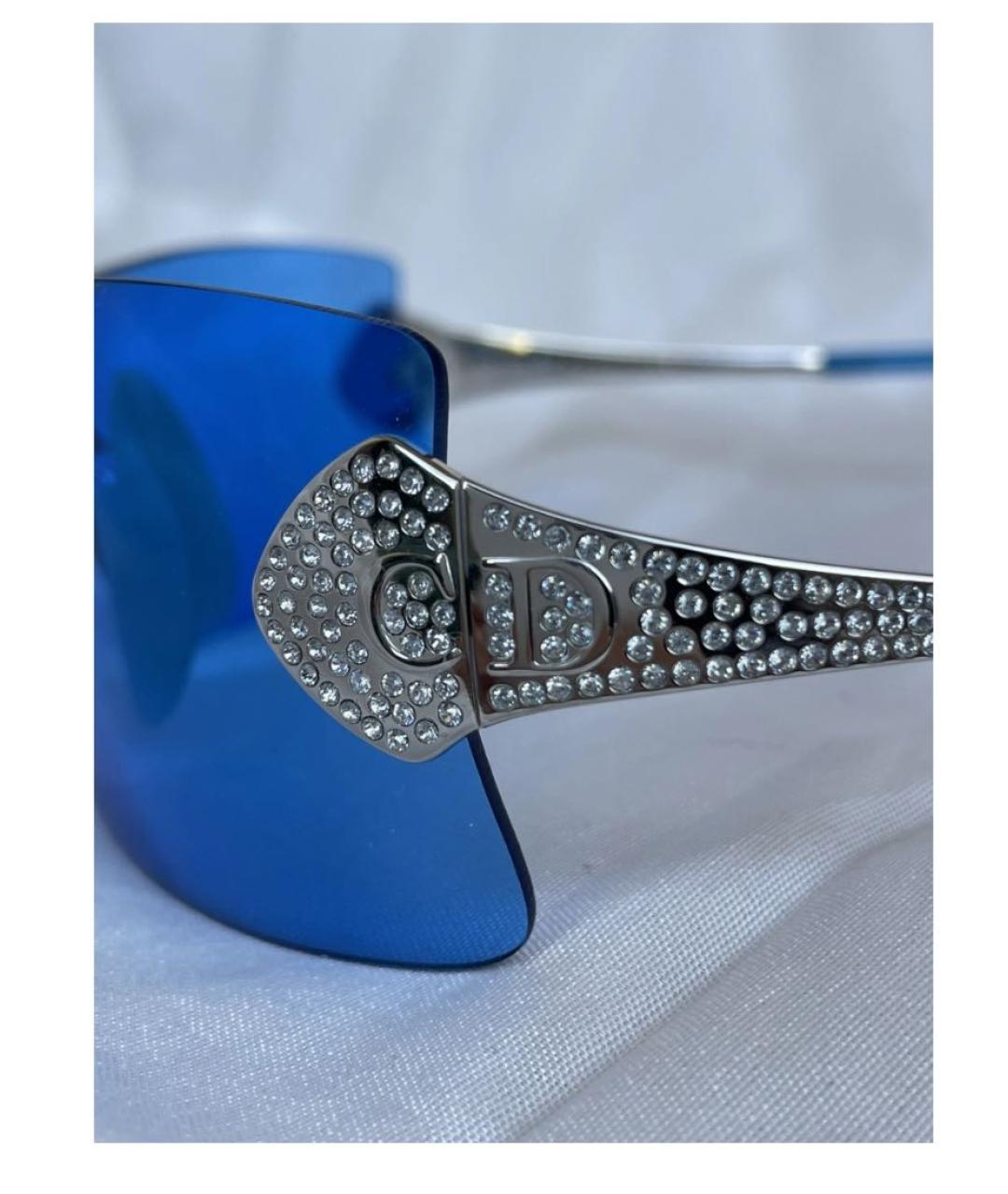CHRISTIAN DIOR Голубые металлические солнцезащитные очки, фото 4