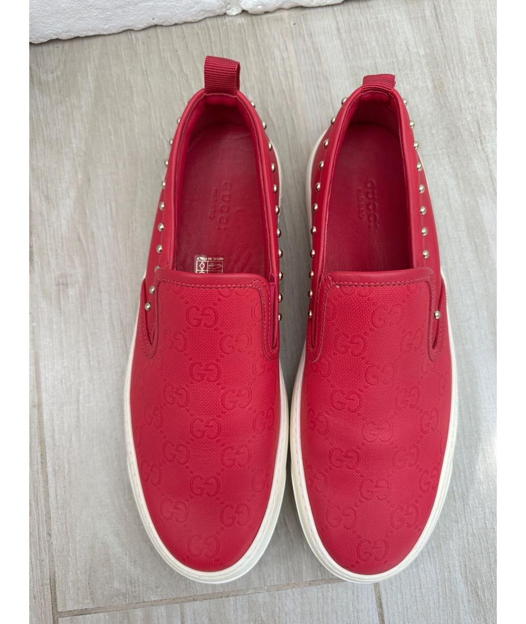 GUCCI Фуксия кожаные слипоны, фото 2