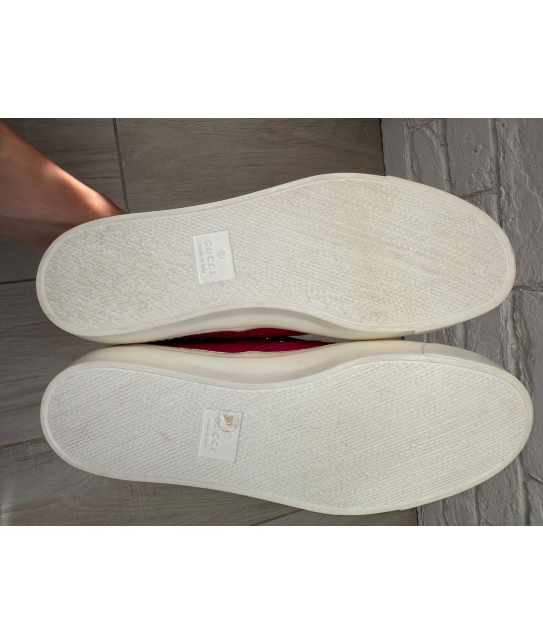 GUCCI Фуксия кожаные слипоны, фото 5