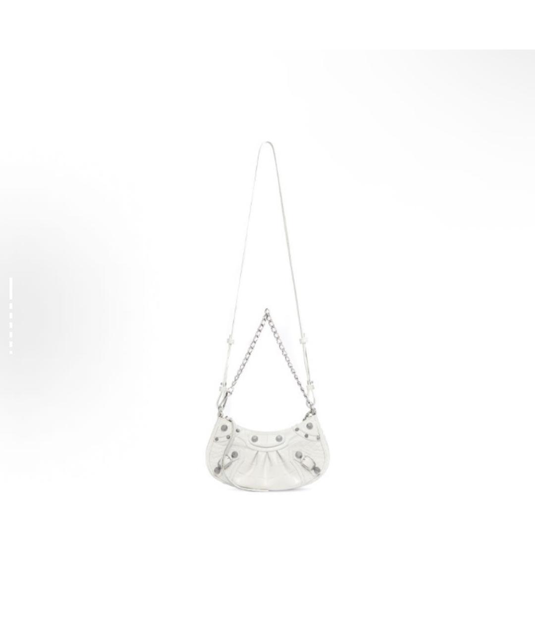 BALENCIAGA Белая кожаная сумка с короткими ручками, фото 4
