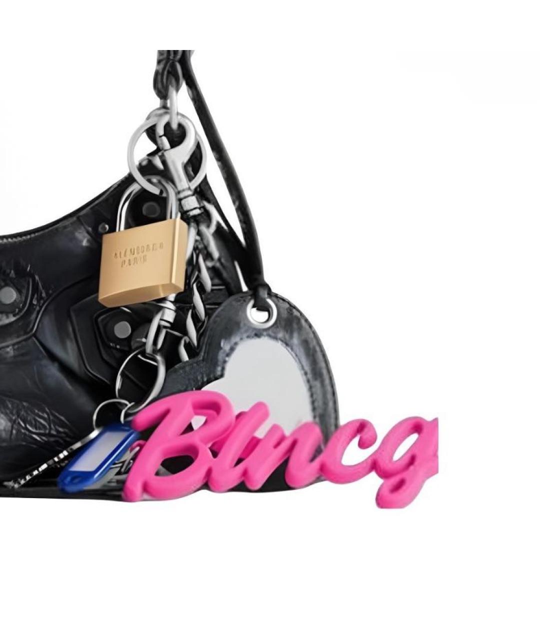 BALENCIAGA Черная кожаная сумка через плечо, фото 4