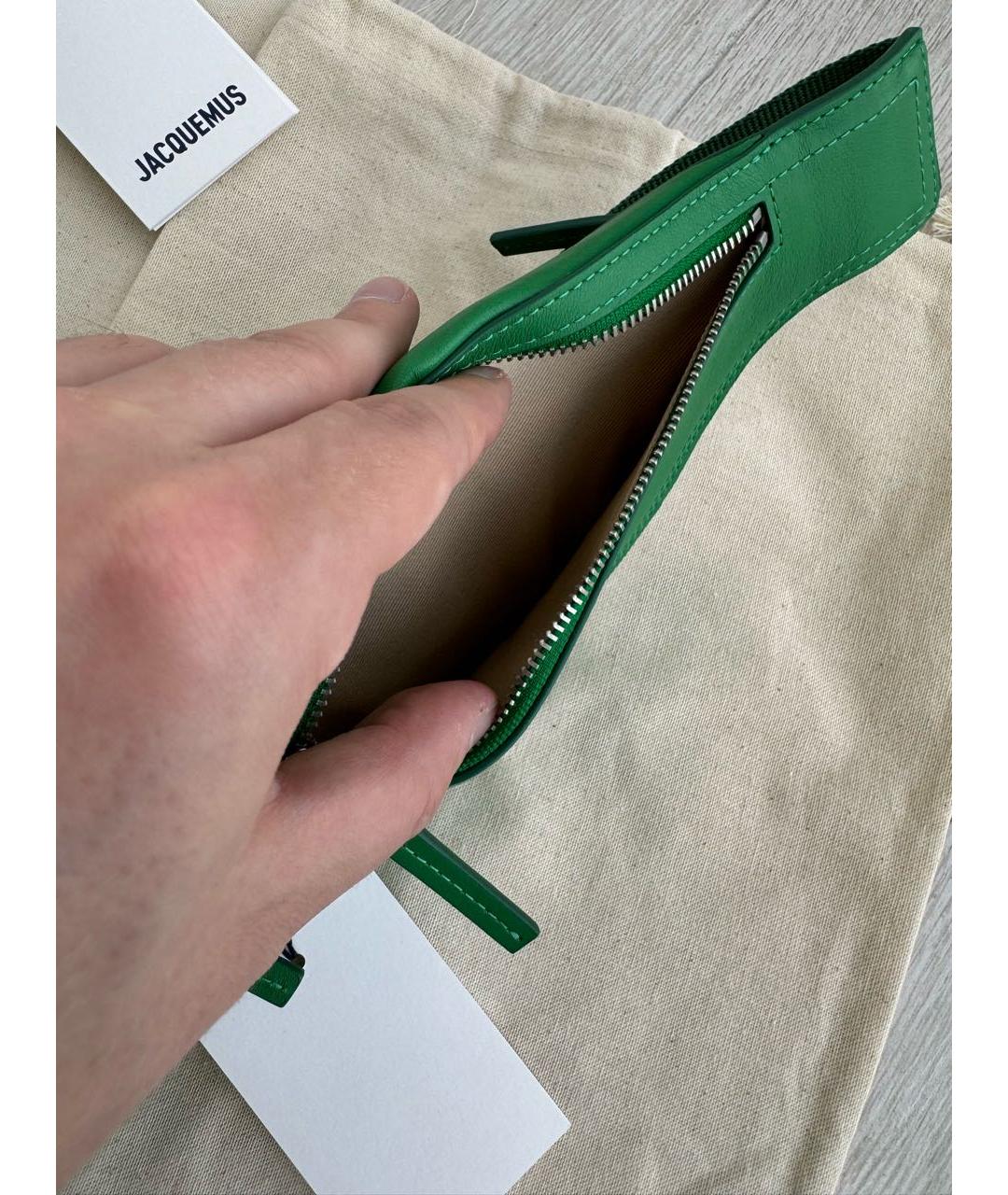 JACQUEMUS Зеленая кожаная поясная сумка, фото 6