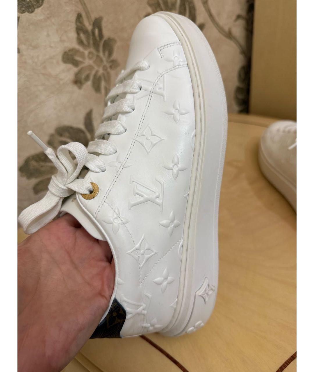 LOUIS VUITTON Белые кожаные кеды, фото 9