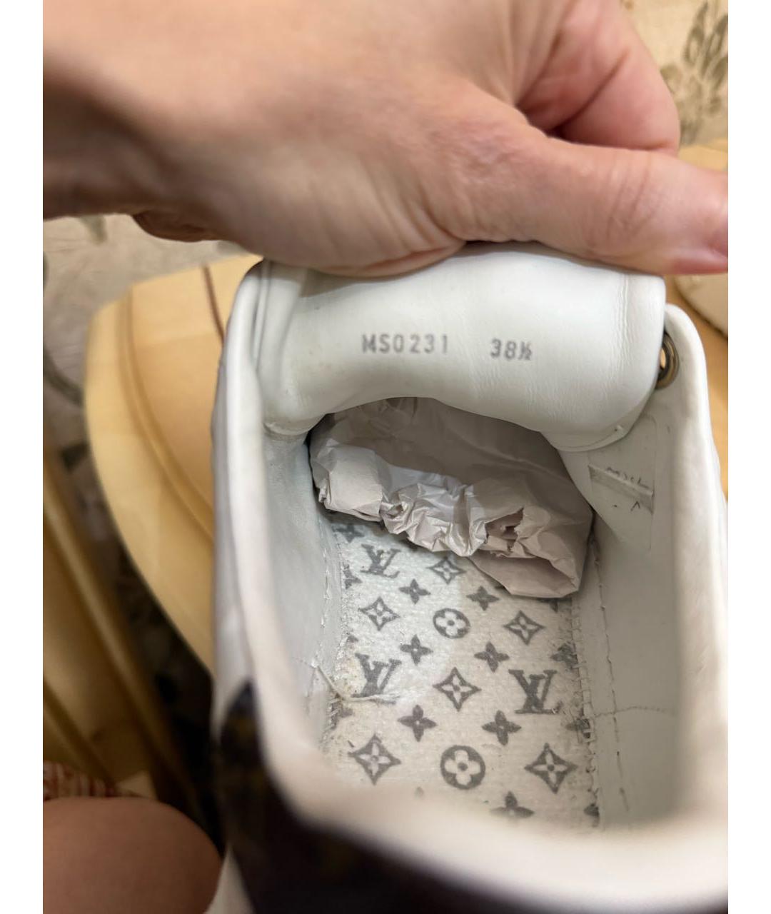 LOUIS VUITTON Белые кожаные кеды, фото 6