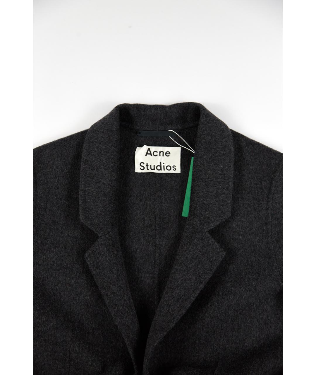 ACNE STUDIOS Серое шерстяное пальто, фото 3
