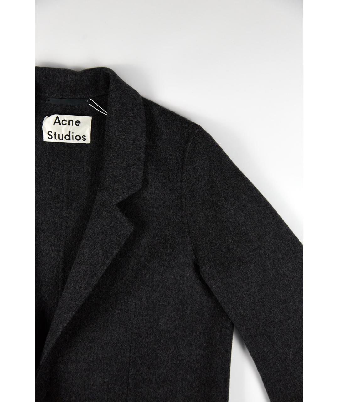 ACNE STUDIOS Серое шерстяное пальто, фото 2