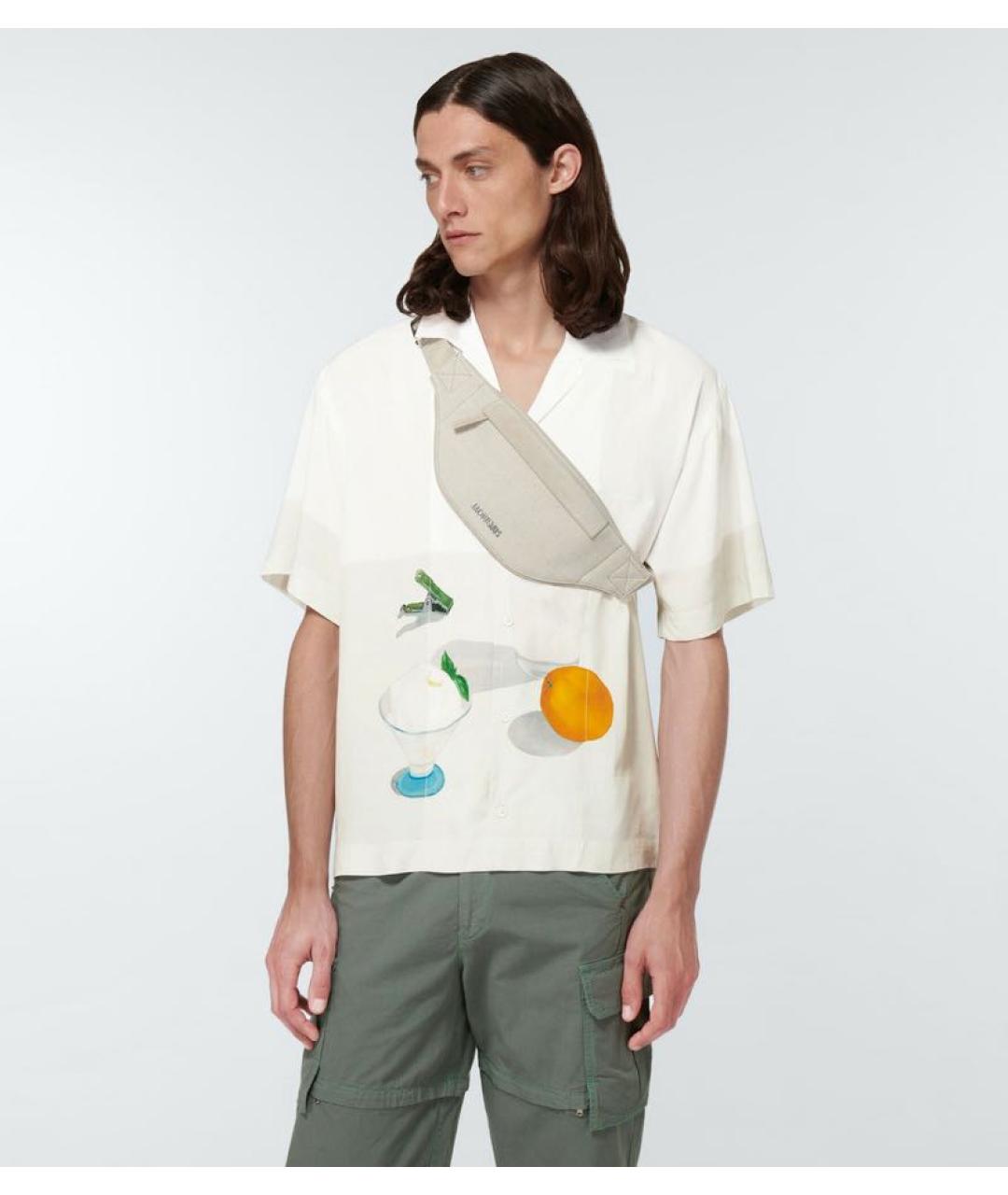 JACQUEMUS Синяя кожаная поясная сумка, фото 6
