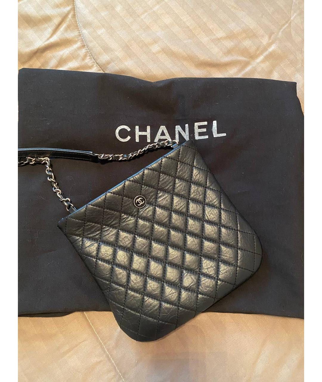 CHANEL Черная кожаная сумка через плечо, фото 2