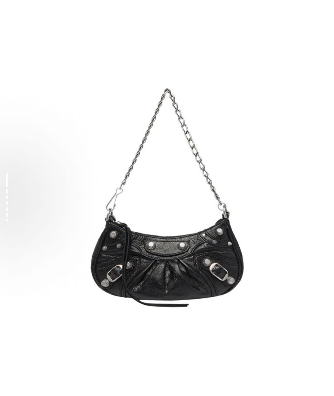 BALENCIAGA Черная кожаная сумка с короткими ручками, фото 5