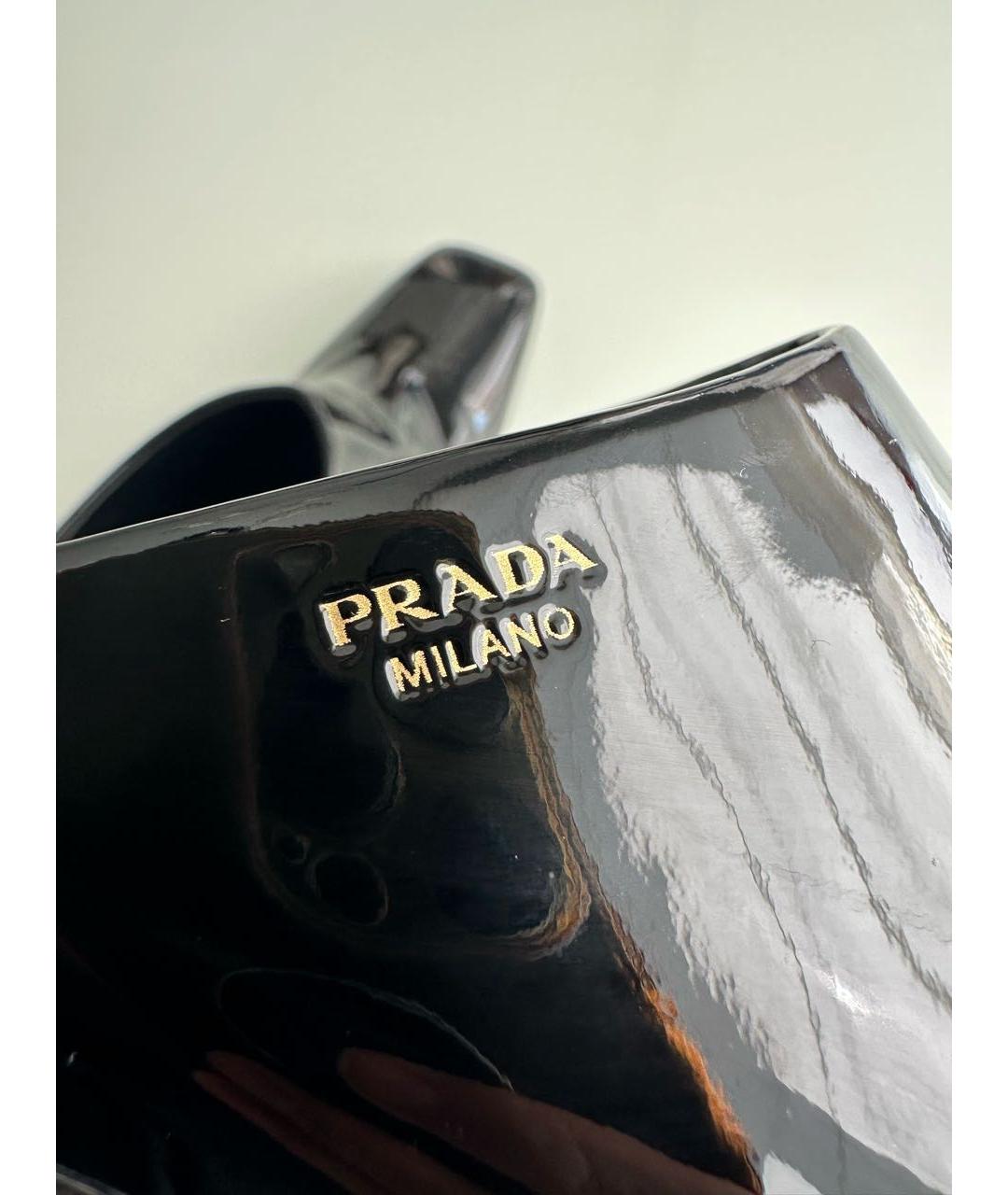 PRADA Черные кожаные мюли, фото 5