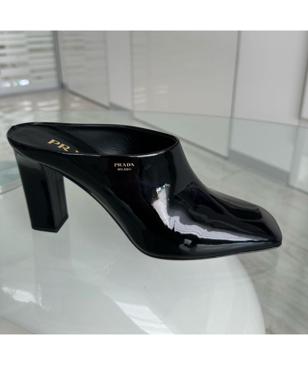 PRADA Черные кожаные мюли, фото 9
