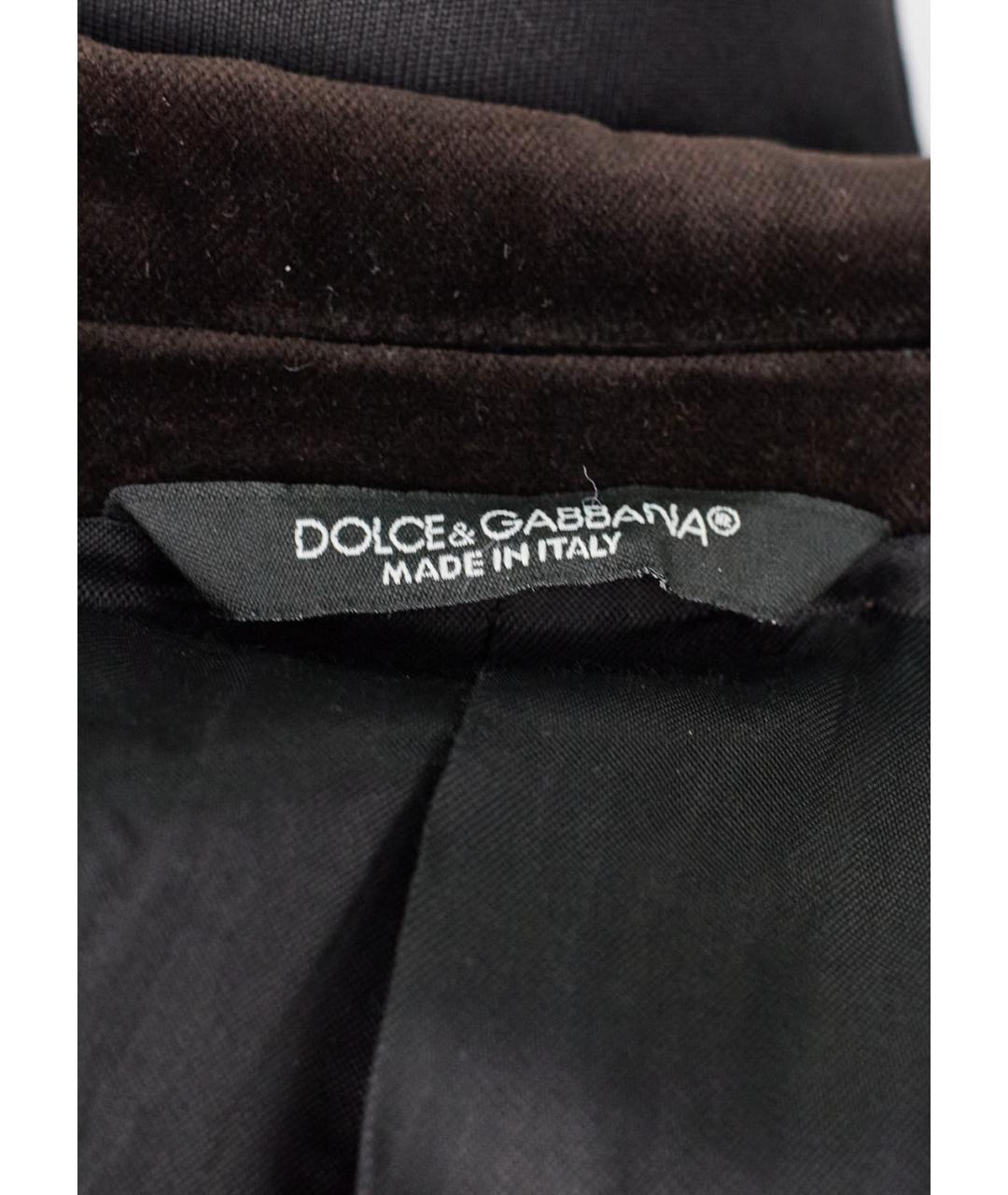 DOLCE&GABBANA Коричневый хлопковый пиджак, фото 5
