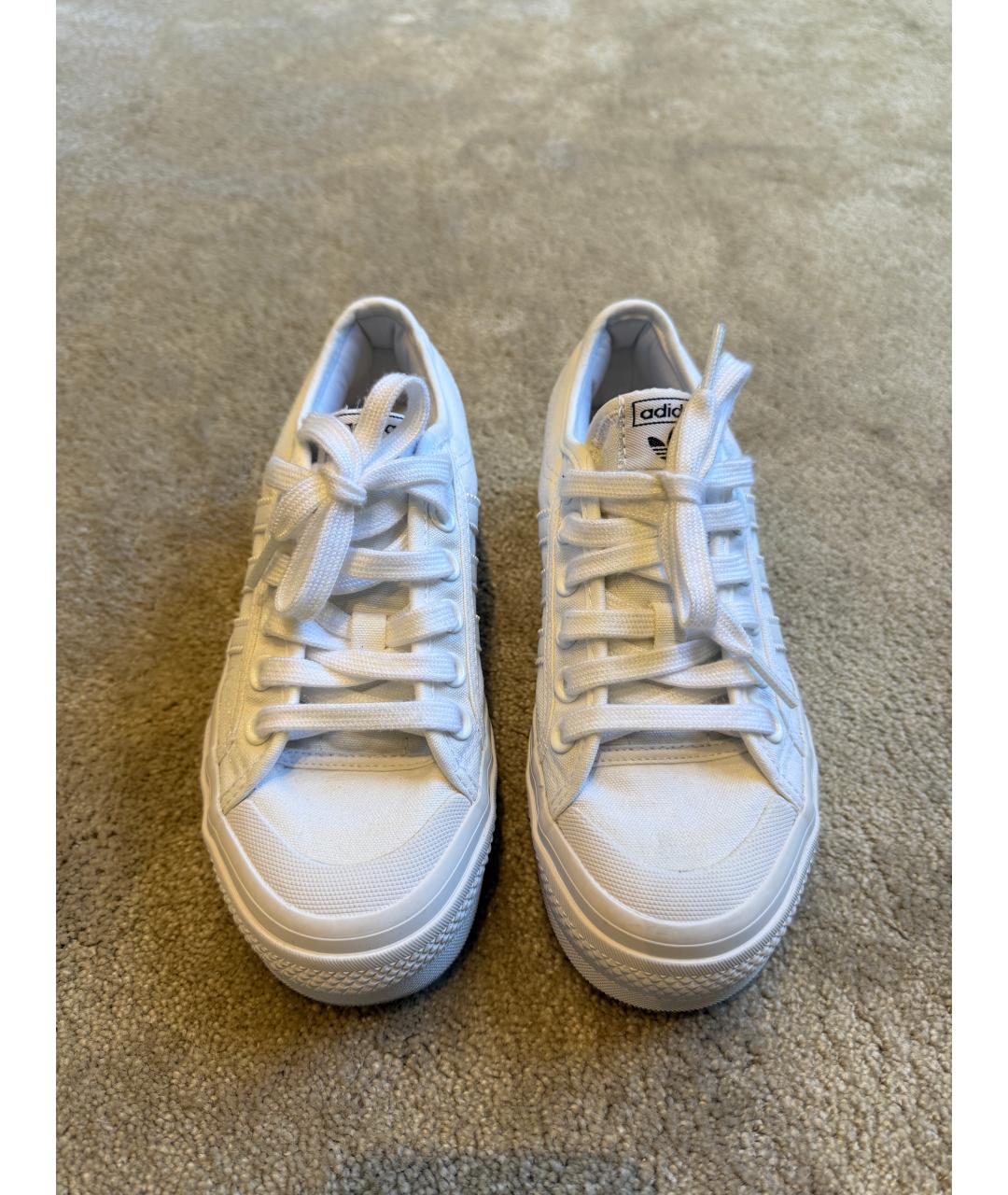 ADIDAS Белые текстильные кроссовки, фото 2