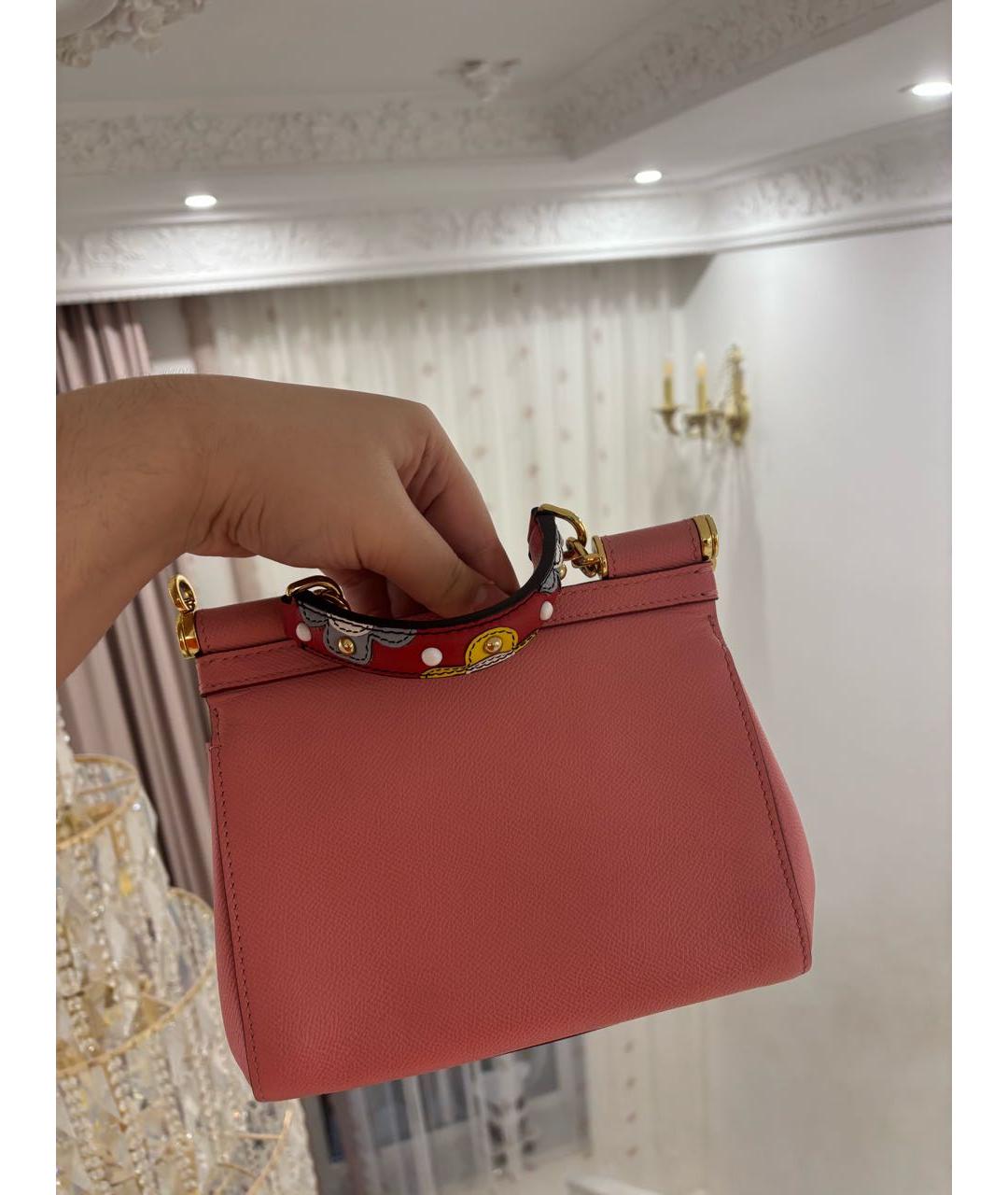 DOLCE&GABBANA Розовая сумка с короткими ручками, фото 2