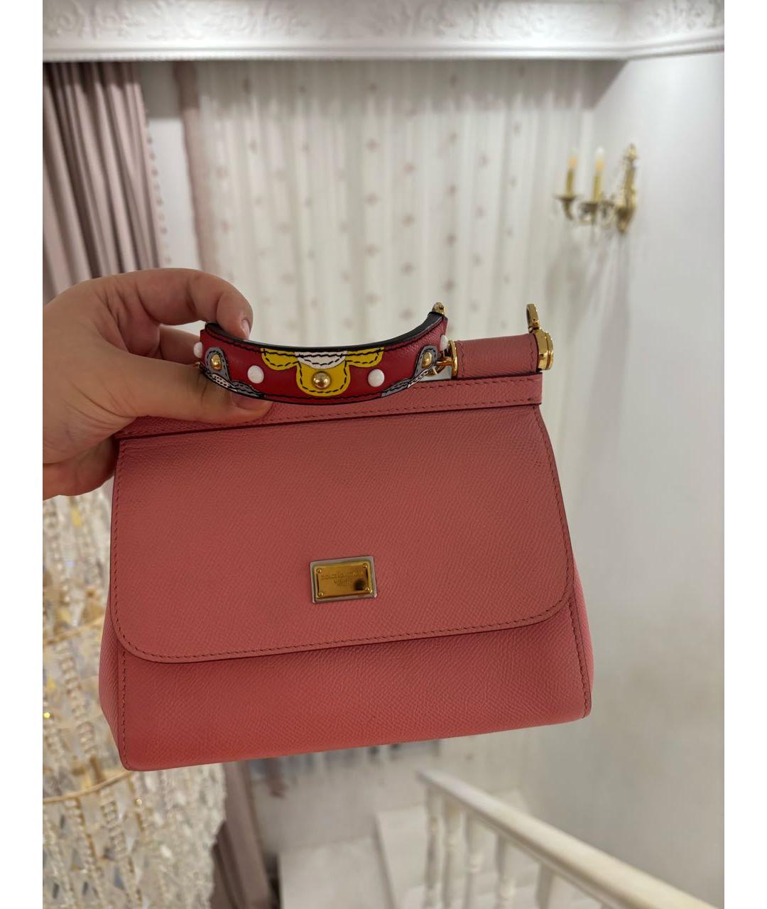 DOLCE&GABBANA Розовая сумка с короткими ручками, фото 5