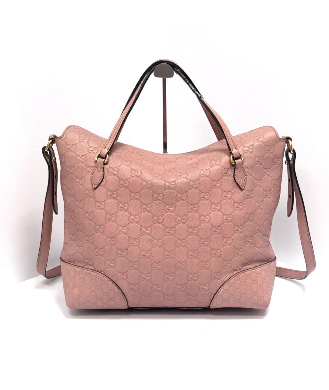 GUCCI Розовая кожаная сумка с короткими ручками, фото 3