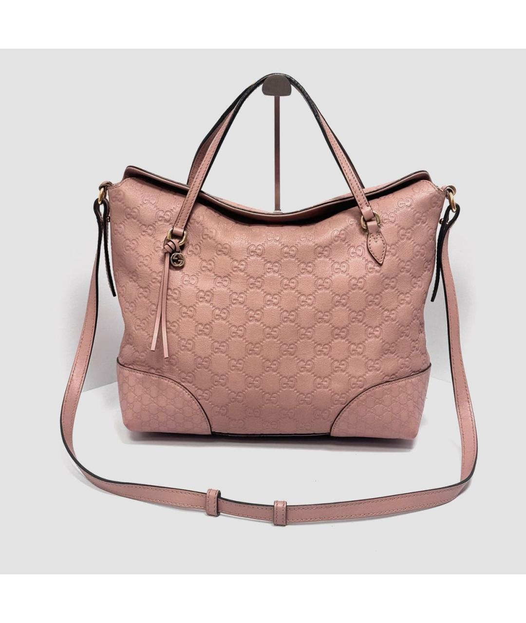 GUCCI Розовая кожаная сумка с короткими ручками, фото 5