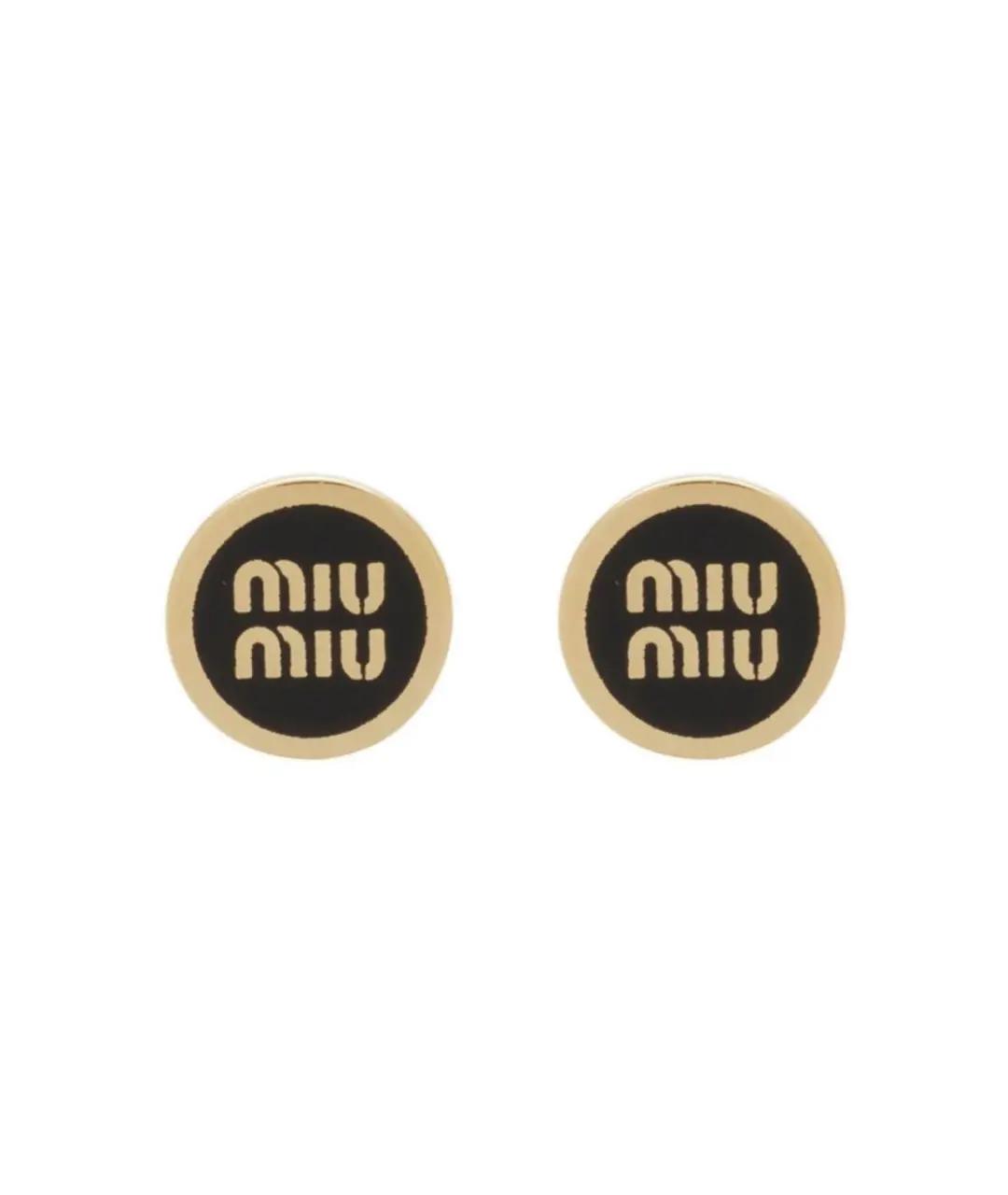 MIU MIU Черные металлические серьги, фото 1