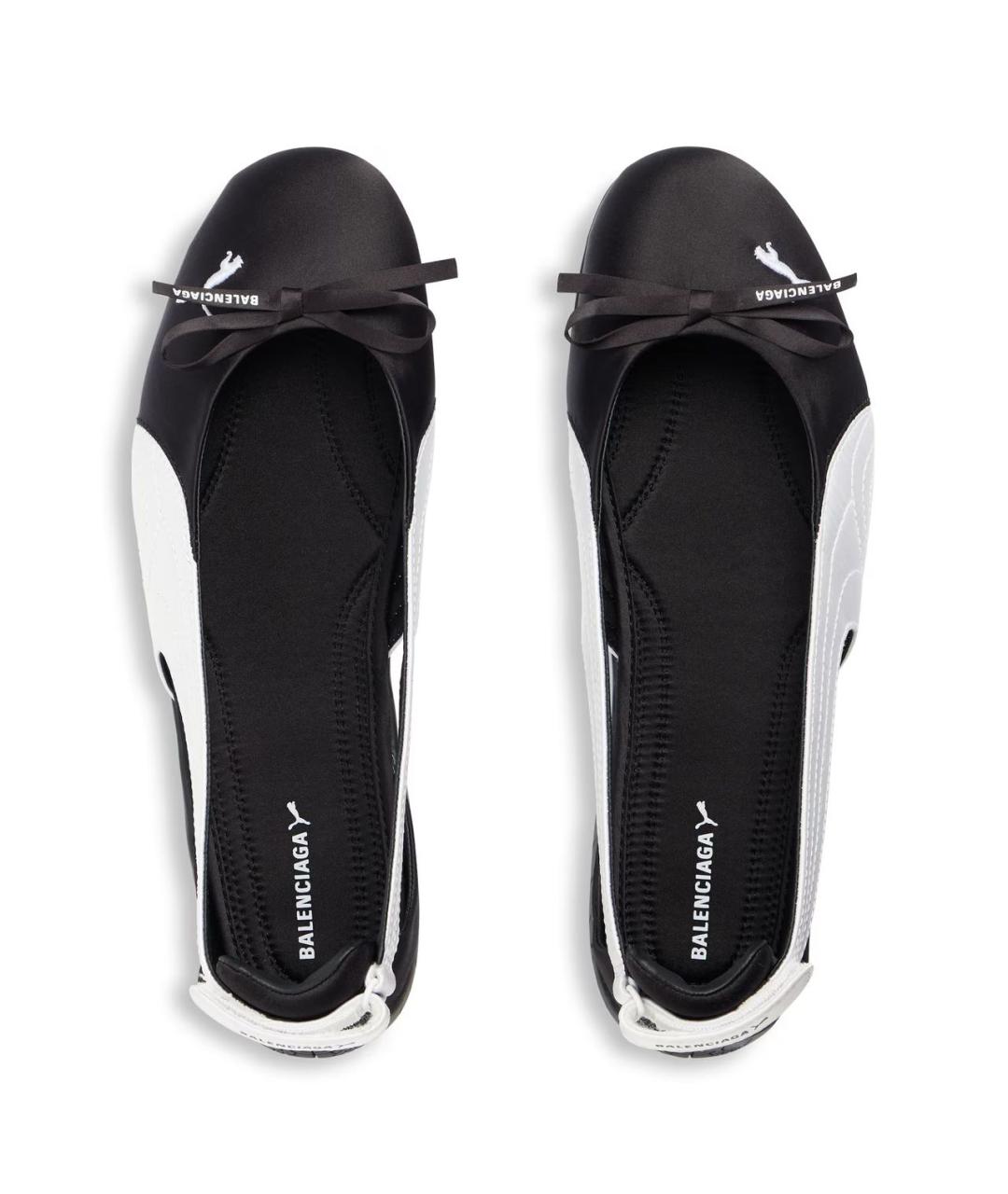 BALENCIAGA Черные текстильные балетки, фото 5