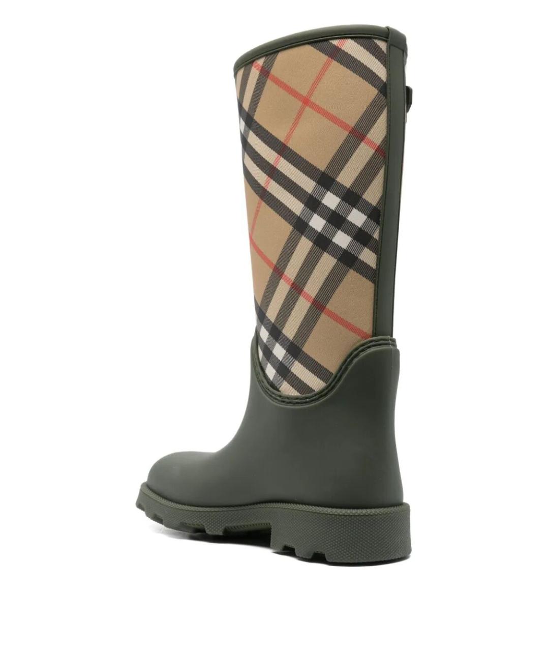 BURBERRY Зеленые синтетические ботинки, фото 3