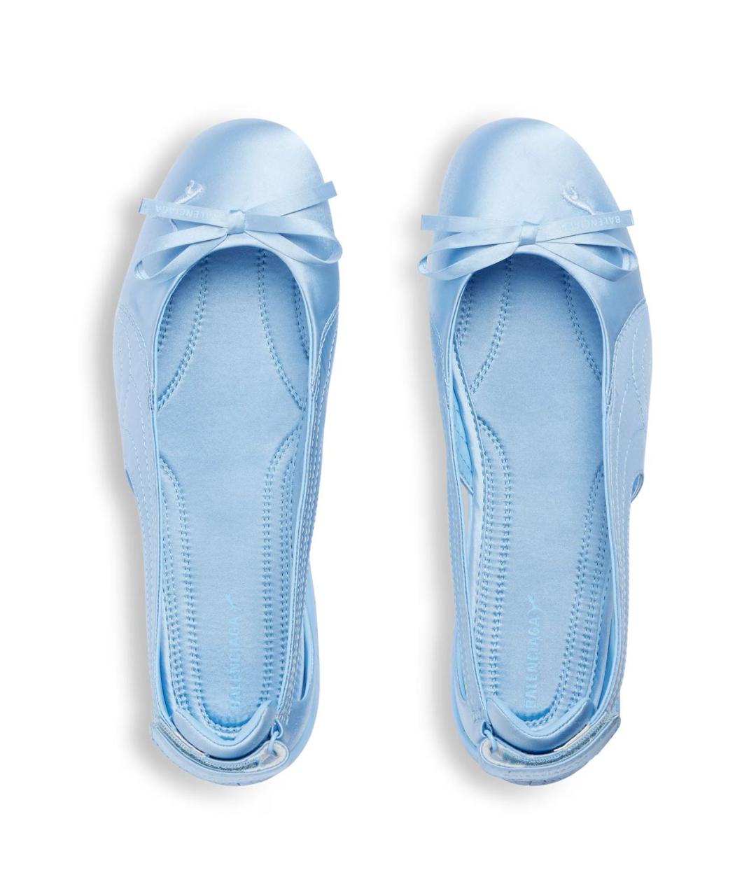 BALENCIAGA Голубые текстильные балетки, фото 5