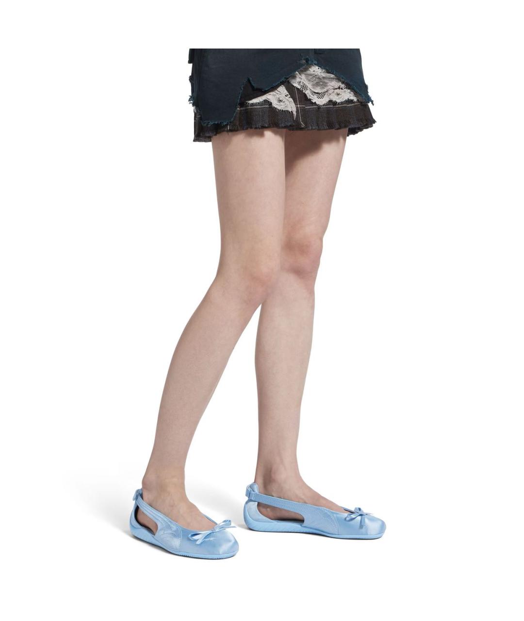 BALENCIAGA Голубые текстильные балетки, фото 7