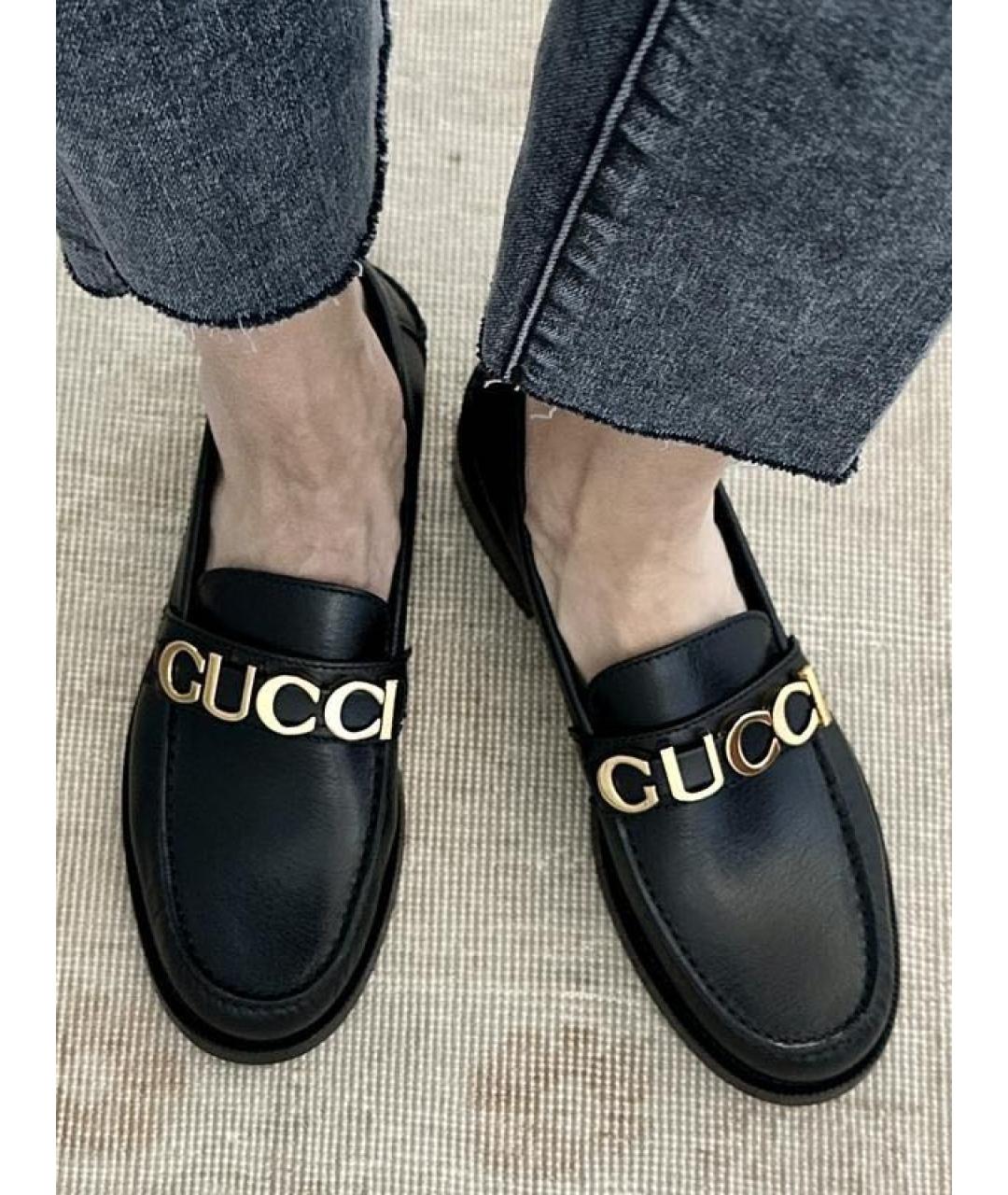 GUCCI Черные кожаные лоферы, фото 6