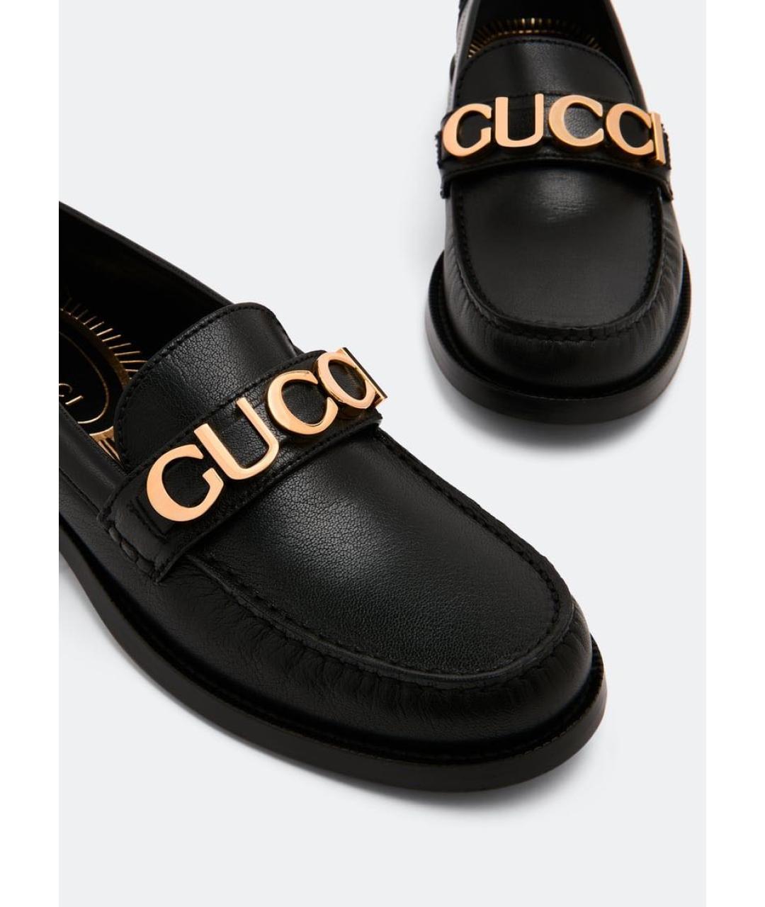 GUCCI Черные кожаные лоферы, фото 3