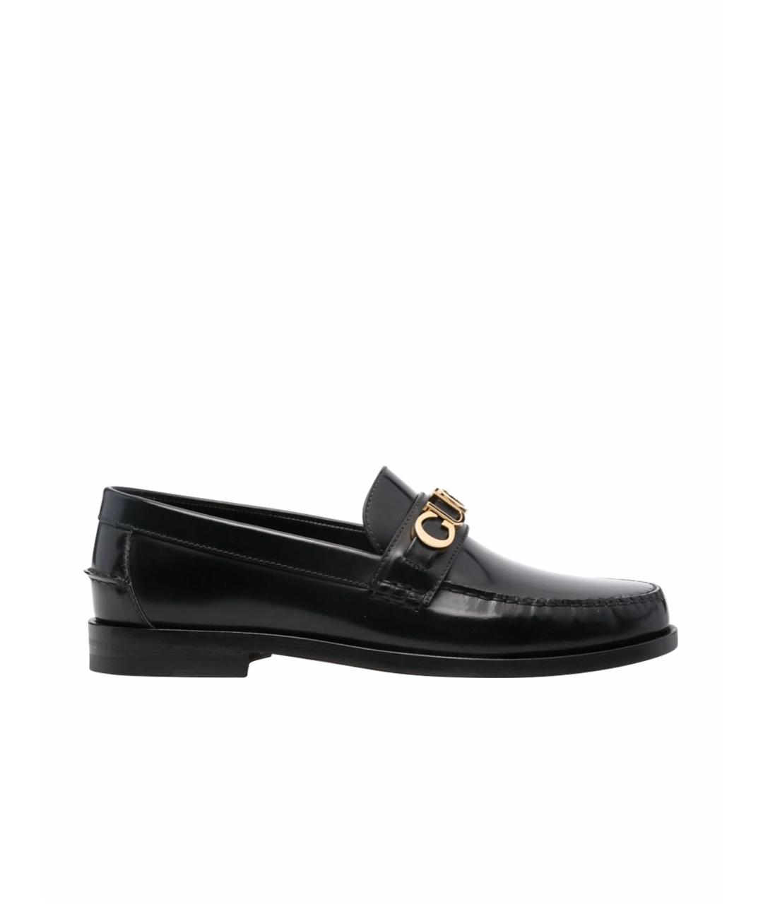GUCCI Черные кожаные лоферы, фото 1