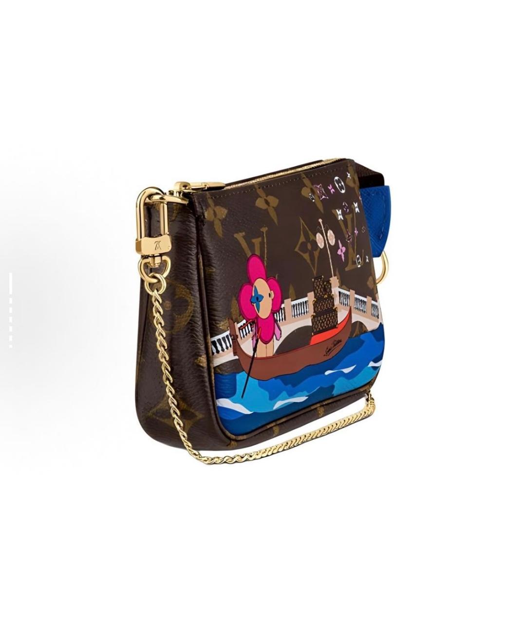 LOUIS VUITTON Коричневая кожаная сумка с короткими ручками, фото 2