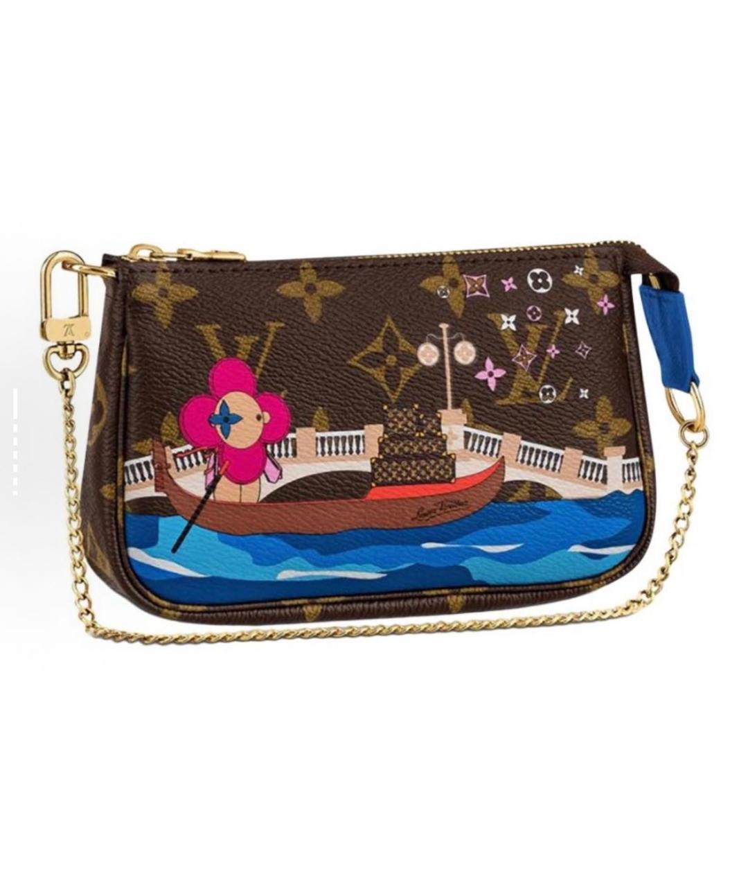 LOUIS VUITTON Коричневая кожаная сумка с короткими ручками, фото 5