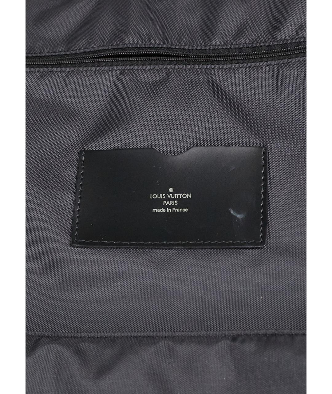 LOUIS VUITTON Черный кожаный чемодан, фото 8