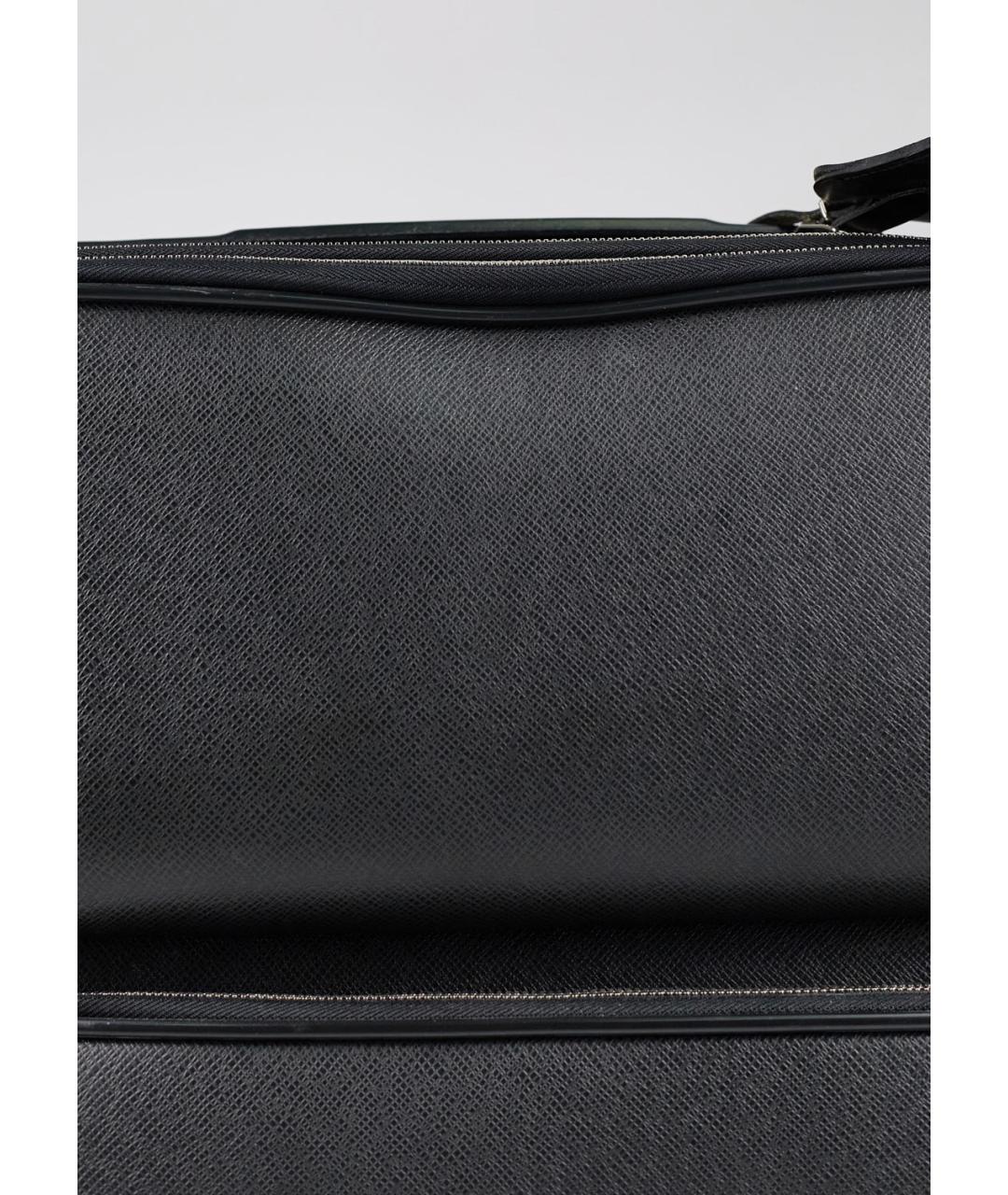 LOUIS VUITTON Черный кожаный чемодан, фото 7