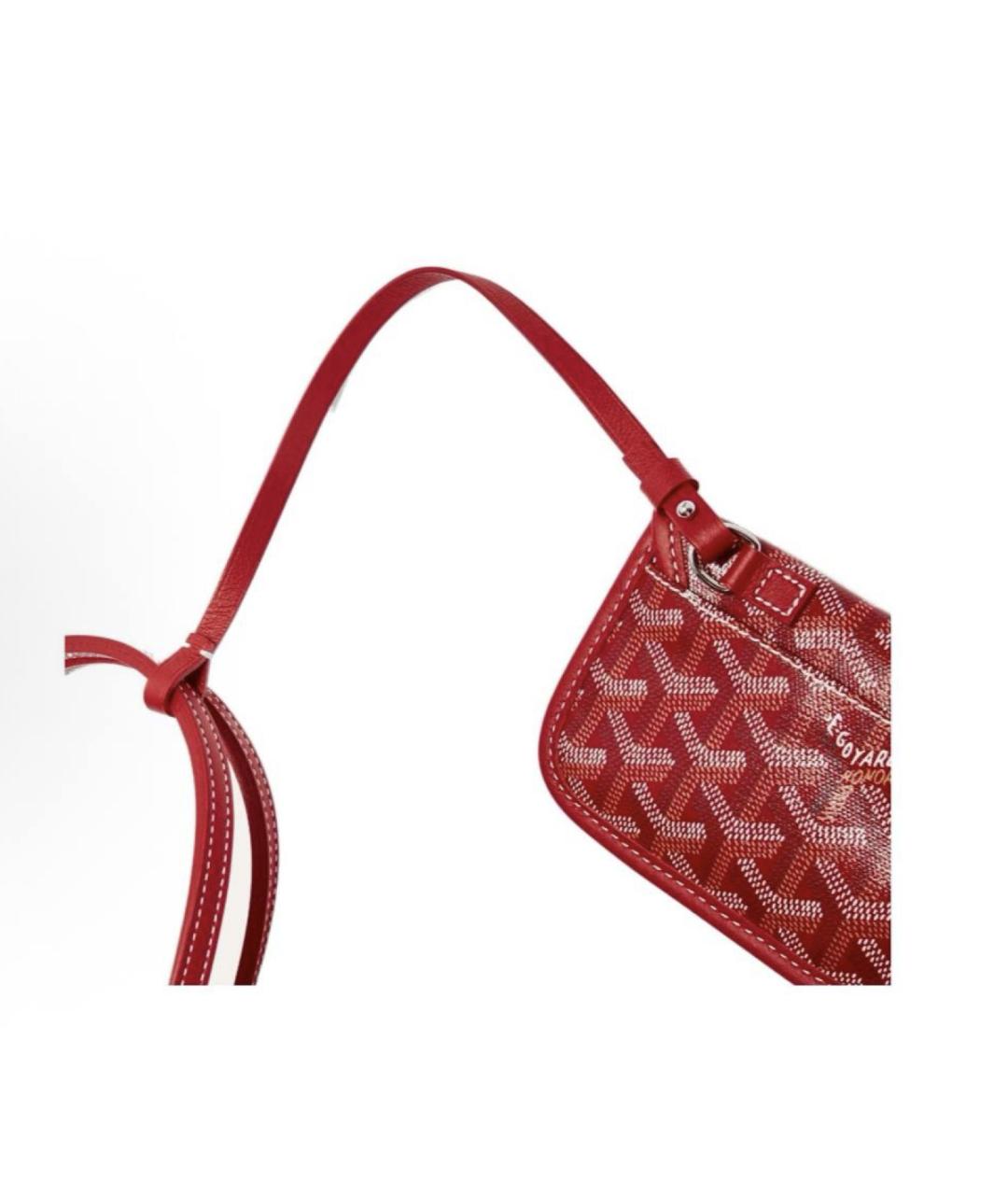 GOYARD Красная кожаная сумка с короткими ручками, фото 3