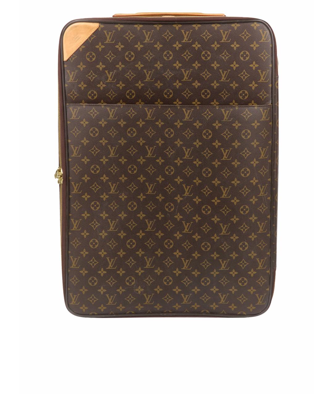 LOUIS VUITTON Коричневый кожаный чемодан, фото 1