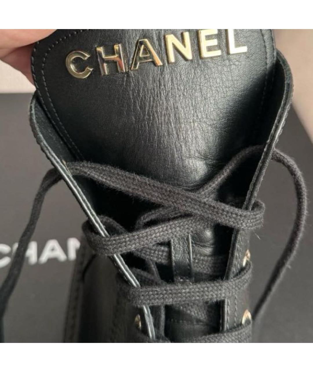 CHANEL Черные кожаные ботинки, фото 5