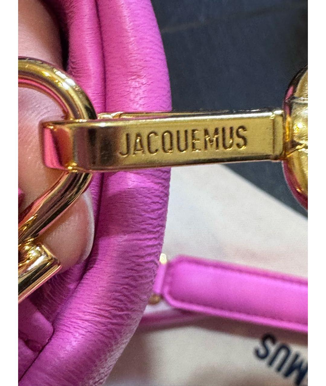 JACQUEMUS Фуксия кожаная сумка через плечо, фото 6