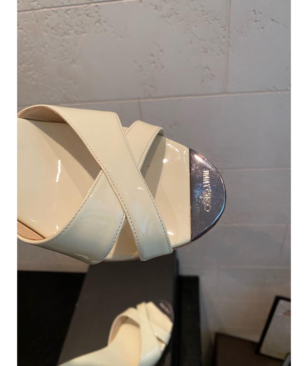 JIMMY CHOO Бежевые кожаные мюли, фото 7