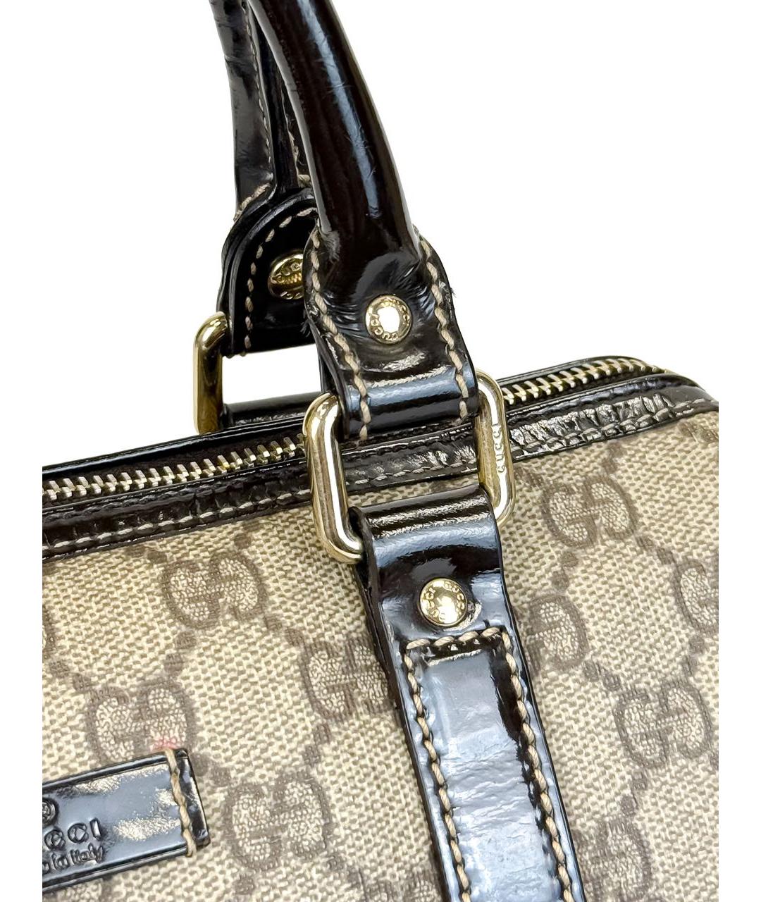 GUCCI Бежевая тканевая сумка с короткими ручками, фото 7