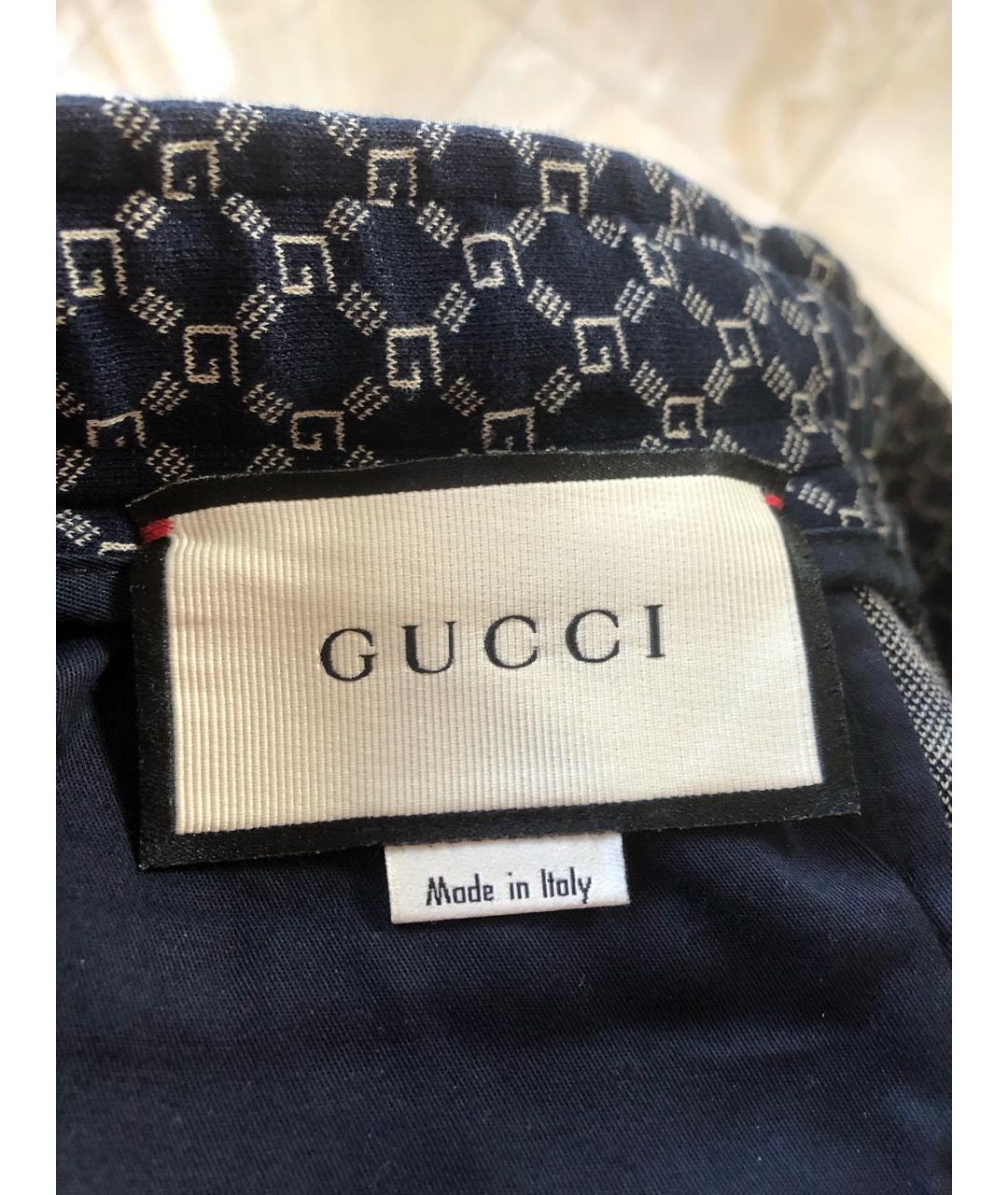 GUCCI Темно-синие хлопковые спортивные брюки и шорты, фото 5