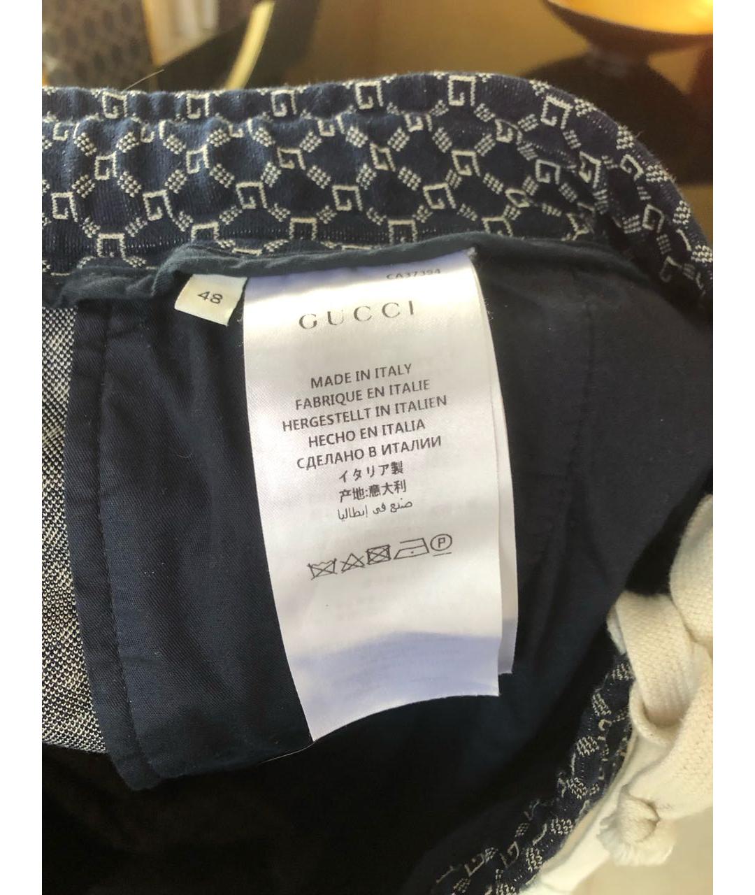 GUCCI Темно-синие хлопковые спортивные брюки и шорты, фото 6