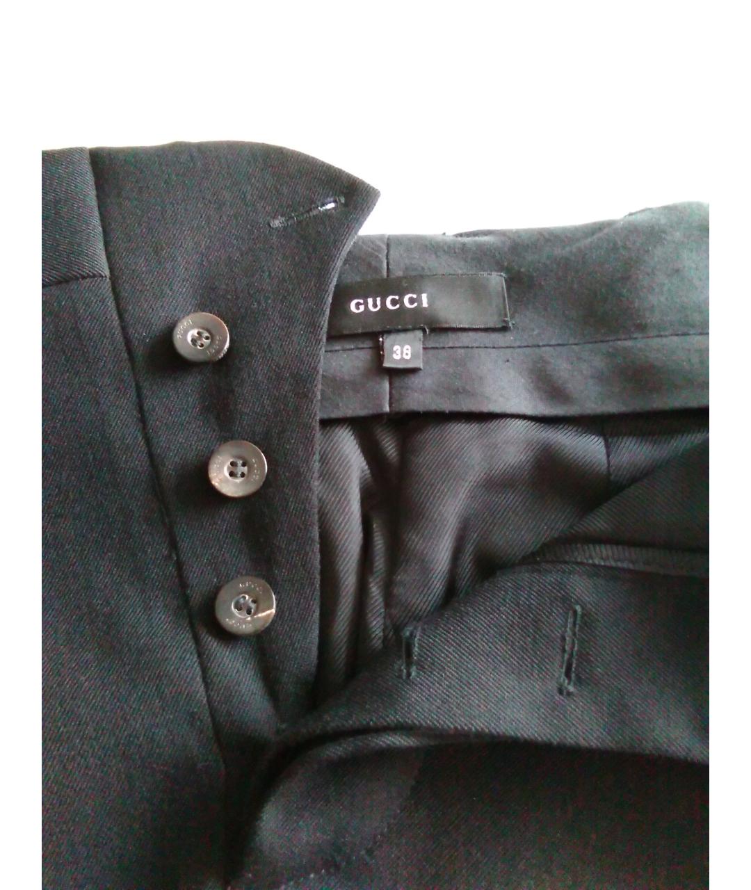 GUCCI Черная шерстяная юбка миди, фото 3