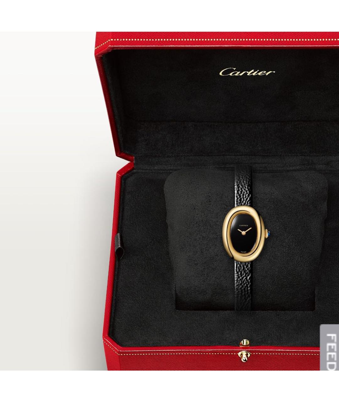 CARTIER Черные кожаные часы, фото 4