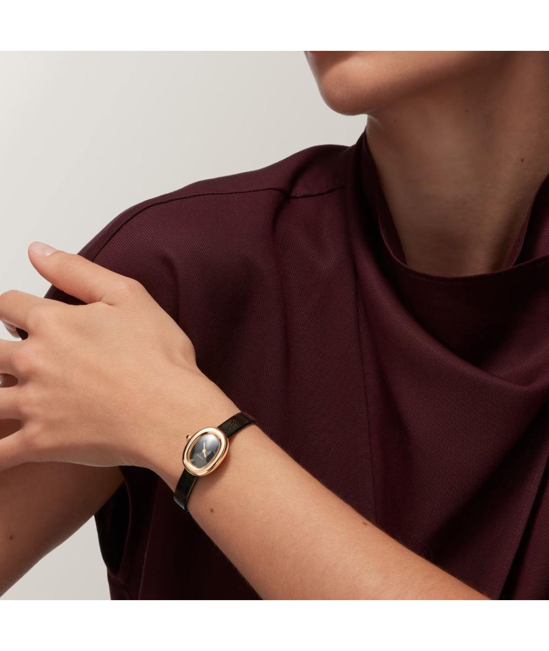 CARTIER Черные кожаные часы, фото 2