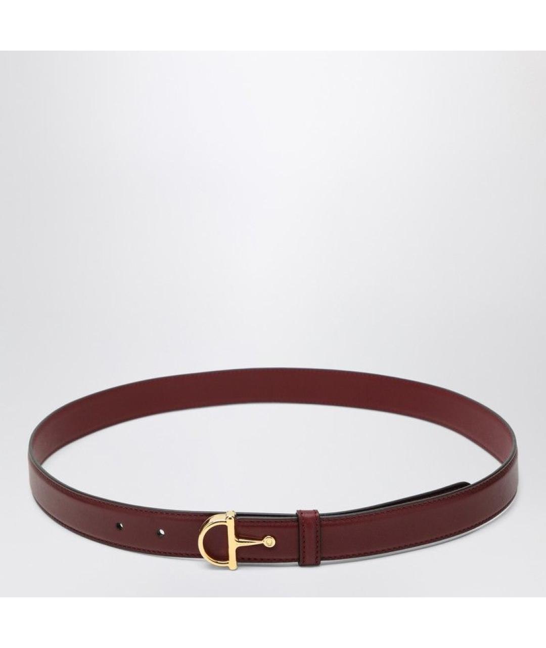 GUCCI Бордовый кожаный ремень, фото 3