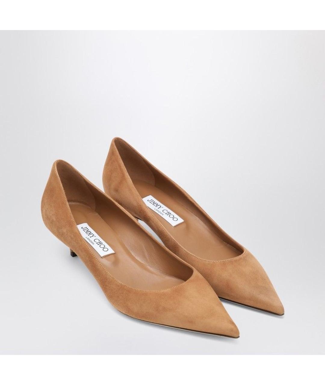 JIMMY CHOO Коричневые замшевые туфли, фото 2