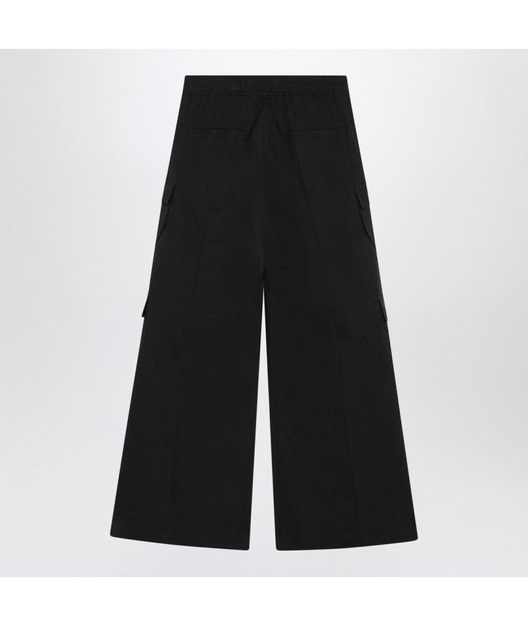 RICK OWENS Черные хлопковые повседневные брюки, фото 2